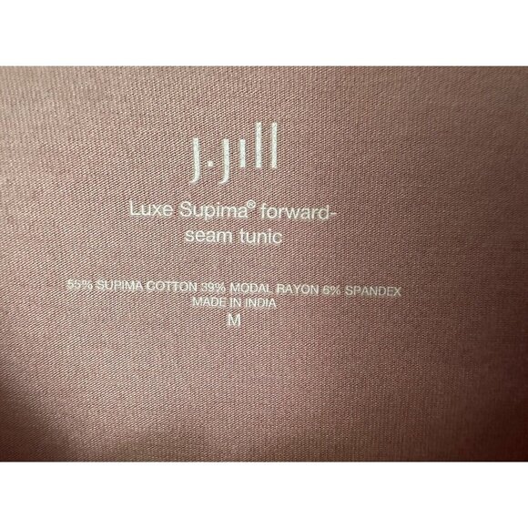 J Jill Supima Cotton Forward Seam Tunic Top Medium Pink A Line Slits *READ - Picture 2 of 4